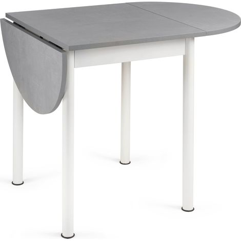 Table de salle à manger extensible 61 cm – Longueur 54-115 cm – Pieds en métal – Plateau en mélamine gris – Pour espaces réduits – Italchair