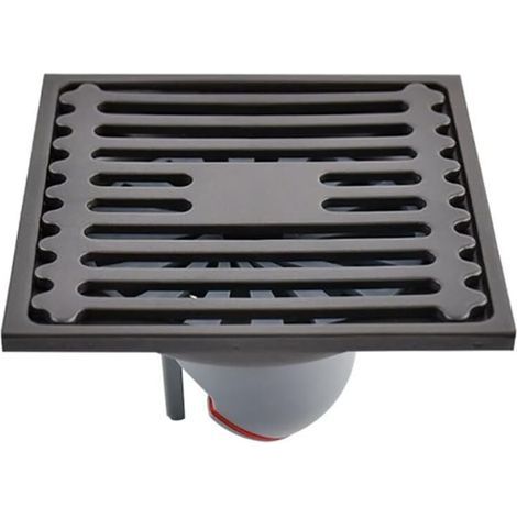 Siphon de sol extérieur carré en acier inoxydable pour douche de salle de bain, siphon anti-odeurs avec couvercle de crépine amovible - 10 x 10 cm (1/5)