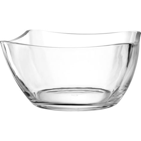 Bol de service, en verre, passe au lave-vaisselle, saladier moderne, bol fonctionnel, hauteur 12 cm, transparent (1/5)