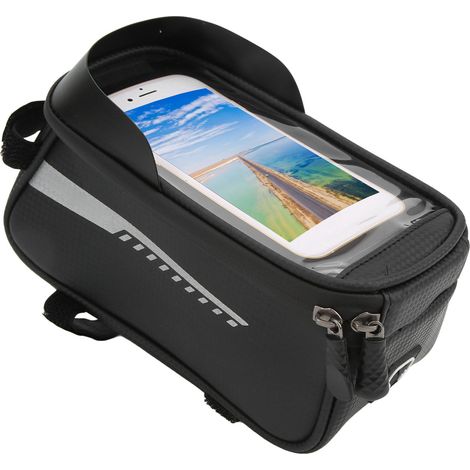 Wasserdichte Fahrrad-Fronttasche, kompatibel mit Touchscreen-Mobiltelefonen kleiner als 16,5 cm/6,5 Zoll (1/5)
