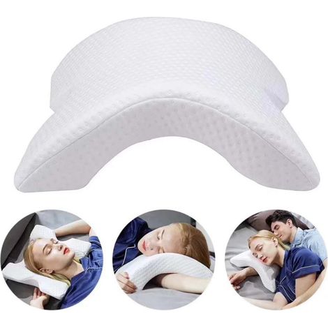 Oreiller à mémoire de forme incurvé en mousse à mémoire de forme pour les bras et les bras - Coussin anti-pression pour les couples - Coussins en forme de U - Coussins en soie de glace pour dormir le (1/5)