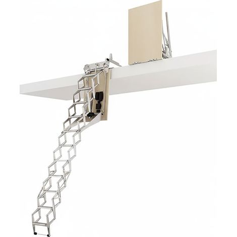 Elektrische Treppe mit Falltür 80X100cm - Doppelgeländer - Höhe Boden bis Boden max. 2,69m - FGM80/100/269-MCDG