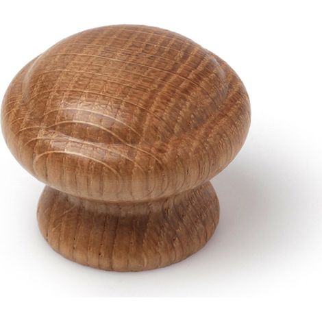 Pomo en madera con acabado roble transparante., dimensiones: 40x40x32mm, Ø: 40mm -