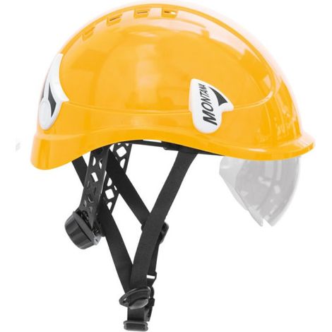 Casco con visor y barboquejo Montana Amarillo