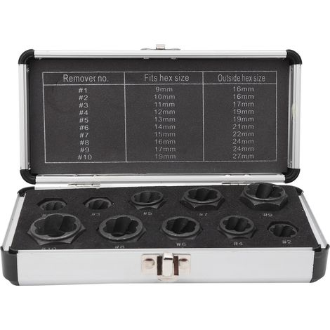 Coffret de 10 extracteurs d'écrous et de boulons, ensemble d'outils en alliage d'aluminium (1/5)