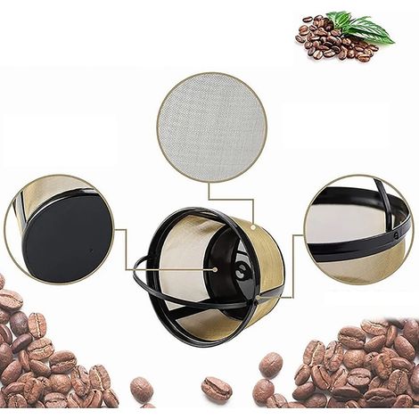 Filtre en acier inoxydable pour machines à café, cartouches filtrantes pour machines à café, accessoires pour machines à café, grille de filtration (1/4)