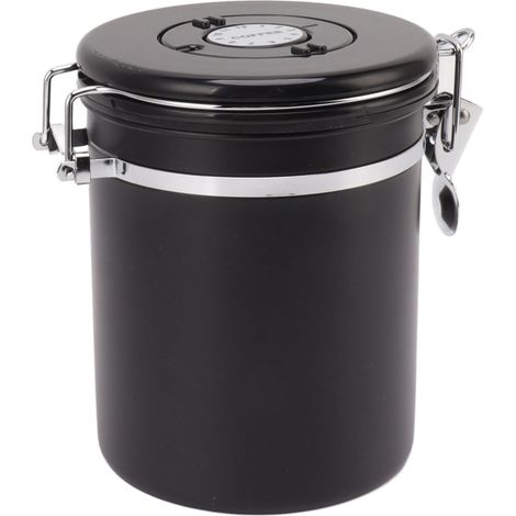 Récipient de stockage de grains de café en acier inoxydable 304 avec soupape d'échappement, réservoir étanche avec indicateur de date et dosette, 1,5 L (12 x 15 cm / 4,7 x 5,9 po) (1/5)
