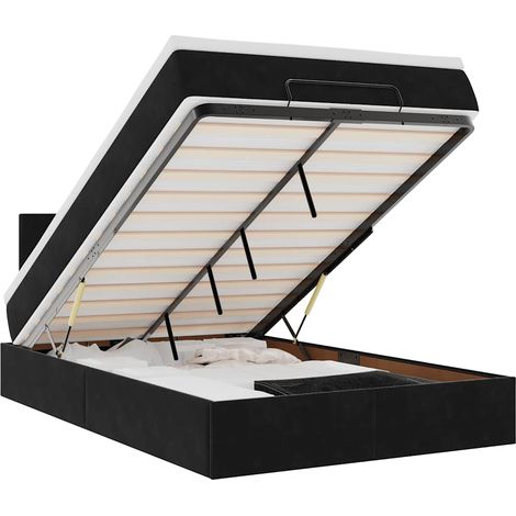 Maison Exclusive - Pouf Letto con Materasso e LED Nero 120x190cm in Velluto