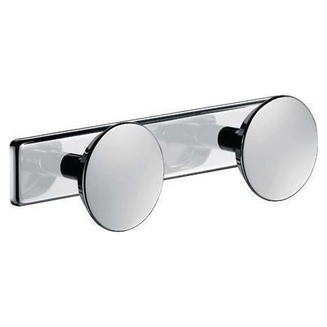 Delabie – Porte-vêtement 2 têtes en acier inox poli brillant – Fixations invisibles – Dimensions 215x40mm – Poids 300g – Réf. 302 (1/6)