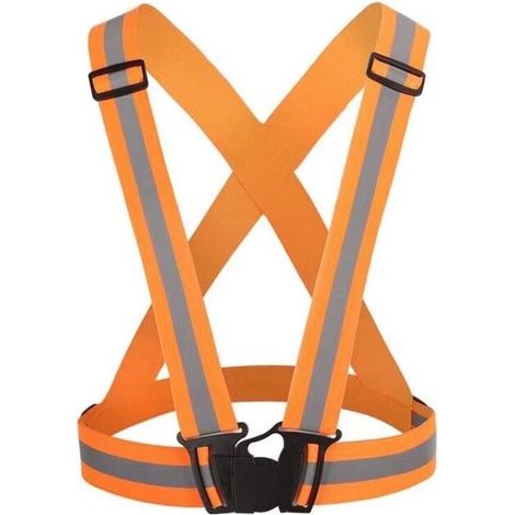 Gilet Réfléchissant, Haute Visibilité Gilet de Sécurité Réfléchissant Réglable Elastique Gilet de Sécurité Harnais, Ajustement pour Jogging, Vélo, Marche, Moto (1/4)