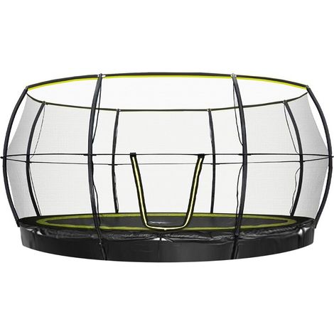 Rebo 14ft Inground Base Jump Trampoline with Halo ll Enclosure