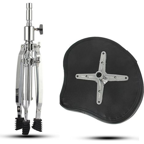 Tabouret de Batterie Réglable en Hauteur, Assise en Mousse Rembourrée, Support Universel en Alliage d'Aluminium, Trône de Batteur Noir (1/5)