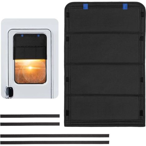 Store occultant pliable pour porte ou fenêtre de camping-car, nouveau modèle, protection UV, tissu Oxford épais imperméable avec (1/4)