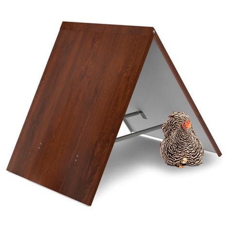 Refugio para Gallinas y Otras Aves de Corral – Chapa Color Madera - Cortavientos, Sombra, Antiestrés – Bienestar en tu Gallinero - Incluye Perchas - (91x104x80 cm) (1/3)