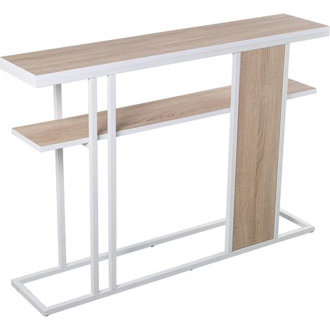 Console chêne et métal pour entrée élégante - Chêne blanc éclat métallique (1/5)