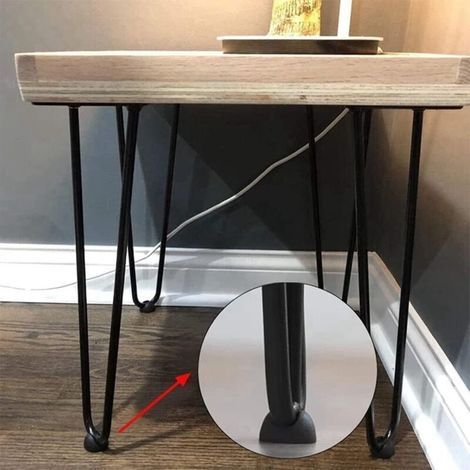 Lot de 10 Embouts de Pieds de Table en Silicone Noir avec Tiges Métalliques pour Protection Sol Antidérapante et Anti-rayure (1/3)