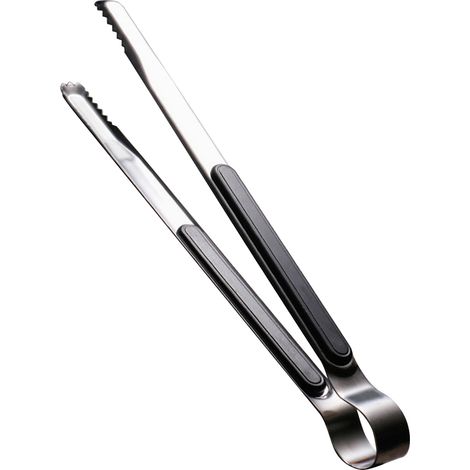 Pince de cuisine en acier inoxydable, facile à nettoyer, dentelée, pour steak et barbecue, 25,5 cm, noir (1/5)