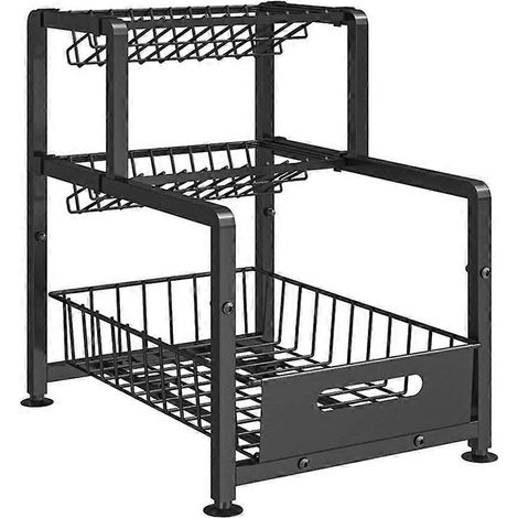 Organisateurs de tiroirs coulissants pour armoires, solution de rangement portable en métal pour la maison (1/5)
