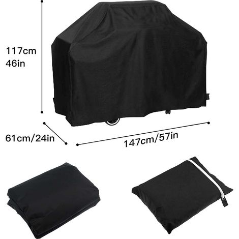 Funda protectora para barbacoa, funda impermeable para barbacoa de gas, funda protectora antipolvo (145 x 61 x 117 cm) (1/4)