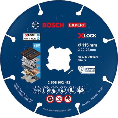 Bosch EXPERT Metal Diamanttrennscheibe, X-LOCK, 115 x 22,23 mm - 2608902472 (1/5)