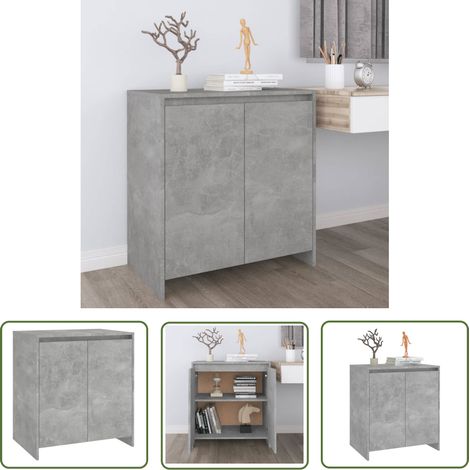 The Living Store Sideboard Betongrau 70x41x75 cm Holzwerkstoff - Sideboard - Regal - Wohnraumgestaltung - Möbelstück - Holzmöbel (1/5)