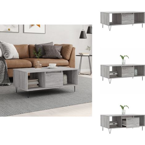 Table basse Sonoma gris 90x50x36,5 cm Bois d'ingénierie - Table Basse - Meuble Salon - Table D'appoint - Table Design - Mobilier Contemporain (1/5)