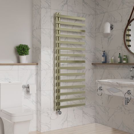 Flat Touch Screen Electric Towel Rail 1600x600mm Brushed Brass (1/5)