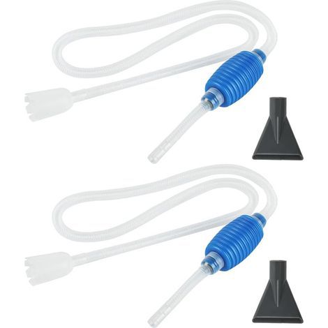 Pompe A Siphon Aquarium - Nettoyage Gravier Et Eau - Pour Aquariums Eau Douce Et Eau De Mer - 2 Unites Avec 2 Embouts - 150 Cm (1/5)