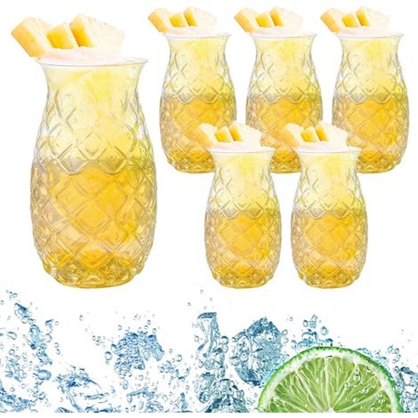 Cocktail Glasses Pineapple for Bar Party Wine Juice Transparent Embossed Glass Cocktails (1/5)