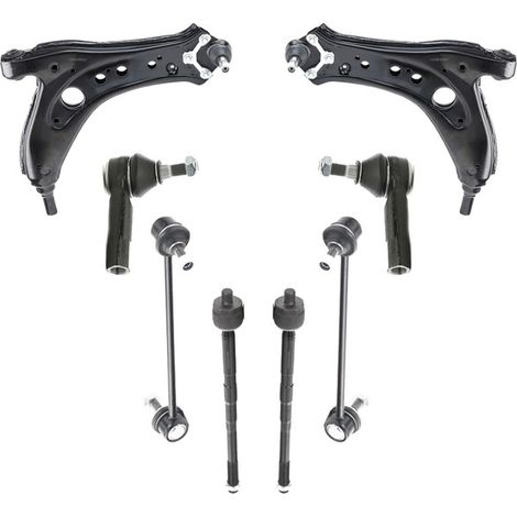 KIT BRACCIO OSCILLANTE 8 PEZZI COMPATIBILE CON SEAT IBIZA III (6L1) 1.9 TDI / Kit Sospensione Completo OE/OEM / Bracci Oscillanti + Testine Sterzo / Sostituzione Diretta OEM