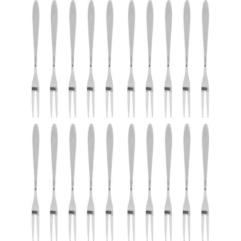 Ensemble de 20 fourchettes à fruits en acier inoxydable, confortables et à long manche, pour servir gâteaux, desserts et fruits.