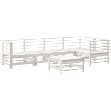 Maison Exclusive - Set Salotto da Giardino 6 pz Bianco in Legno Massello di Pino