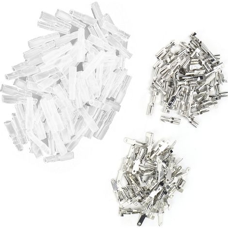 Cosses à sertir à fourche mâle/femelle, 50 pièces de chaque, avec 100 manchons isolants, 2,8 mm, argent (1/5)