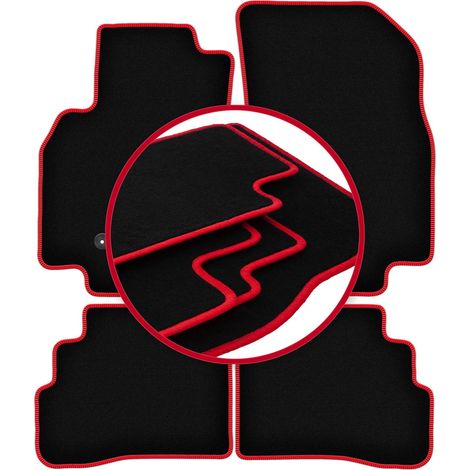Alfombrillas de terciopelo con borde rojo para: Chevrolet Spark IV hatchback (2015-) (1/5)