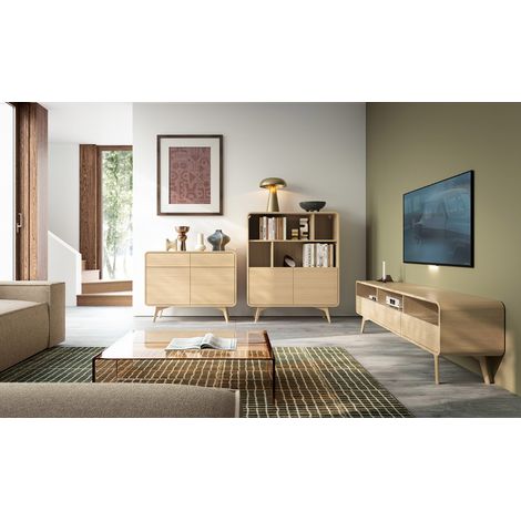 Ensemble meuble TV HELION Chêne Vicenza (1/5)