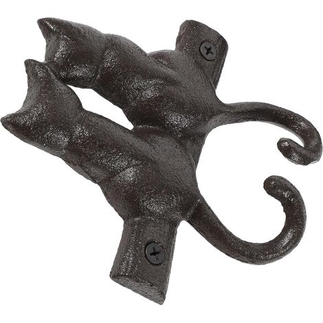 murale OUNONA en fonte avec motif chat style vintage noir