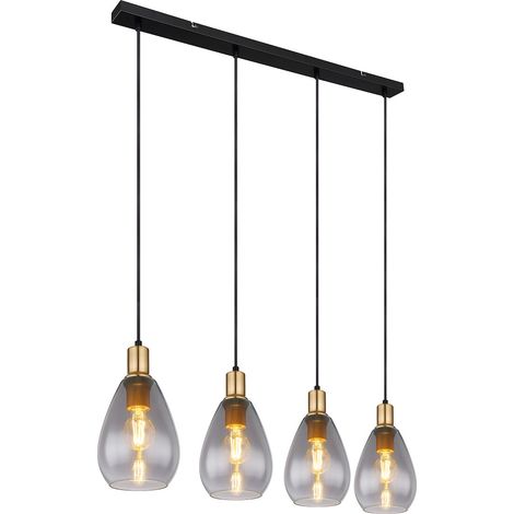 Globo - lámpara colgante - Fanni - negro - vidrio vidrio ahumado