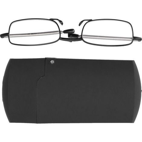 Lunettes de lecture anti-lumière bleue pliables pour presbytes, monture carrée noire +2.50 (1/5)