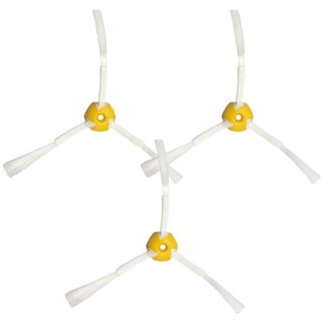 Pack de 3 brosses latérales pour iRobot Roomba série 500/600/700, accessoires de pièces de rechange, brosses latérales en ABS et nylon, blanches (1/5)