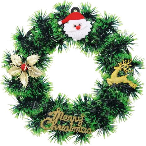 Guirlande De Noël Artificielle - 28 Cm - Pour Porte Cheminée Rampe D Escalier Décoration Intérieure Extérieure - 1 Pièce (1/5)