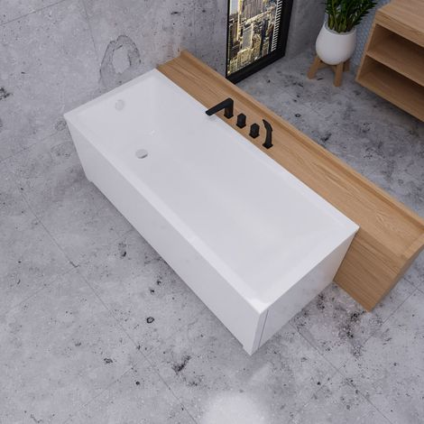 ECOLAM Baignoire Marella 160x70 cm + tablier pieds siphon silicone (1/5)