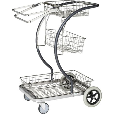 Kongamek Reinigungswagen in grau 690x450x1000mm mit 100kg Tragkraft