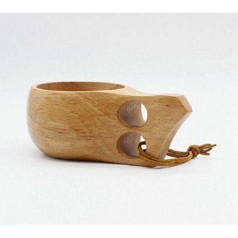 Tasse en bois design artisanal - - Double trou - Vert - 150ml - Verrerie en bois (1/5)