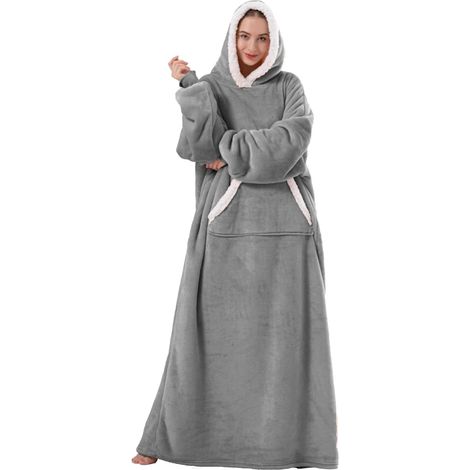 Sweat à capuche surdimensionné et confortable doublé en sherpa pour femmes/enfants/hommes (1/4)