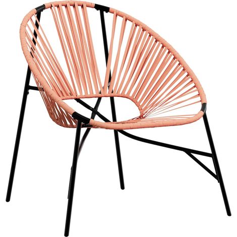 Maison Exclusive - Chaise œuf de jardin noir et orange résine tressée