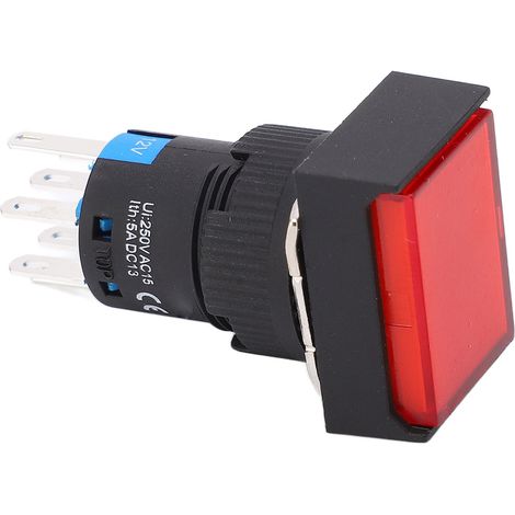 25 Stück Druckknopfschalter mit Kontrollleuchte und Ein-/Ausschalter für Industrieanlagen, AC/DC 12 V (1/5)