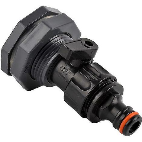 Raccord de réservoir d'eau traversant en PVC 3/4 pouce avec embouts barbelés pour tuyauterie traversante, destiné aux récupérateurs d'eau de pluie, aquariums et bassins. (1/5)