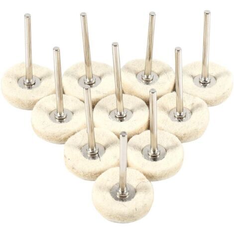 Pair 10Pcs Roue de polissage 25mm Laine Feutre Polissage Roues Foret Grinder Roues Brosses Outil Rotatif Avec Poignée (1/5)