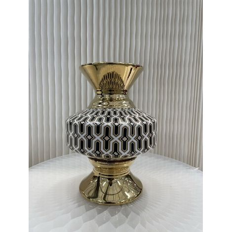 Vase en porcelaine vintage noir pour décoration de maison CV10961-12-black-GROOT - PANGIVO (1/5)