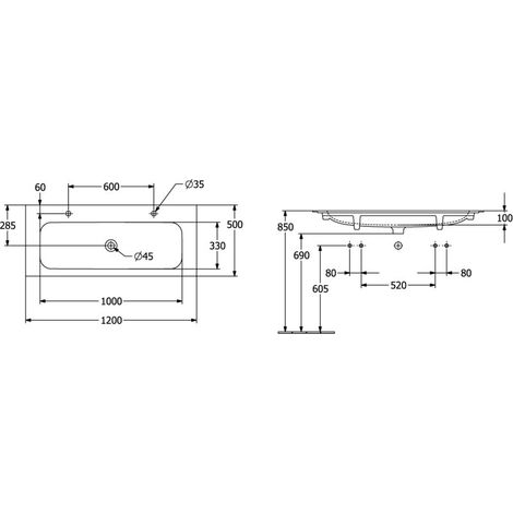 Villeroy & Boch 4164C1R7 ArmoireWT Finion 4164C1 1200x500 mm